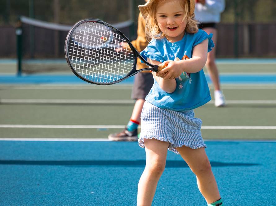 A Girl Playing Tennis At Blaydon Tennis Club