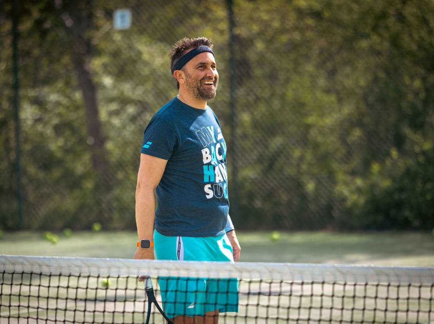 A Man Playing Tennis At Blaydon Tennis Club