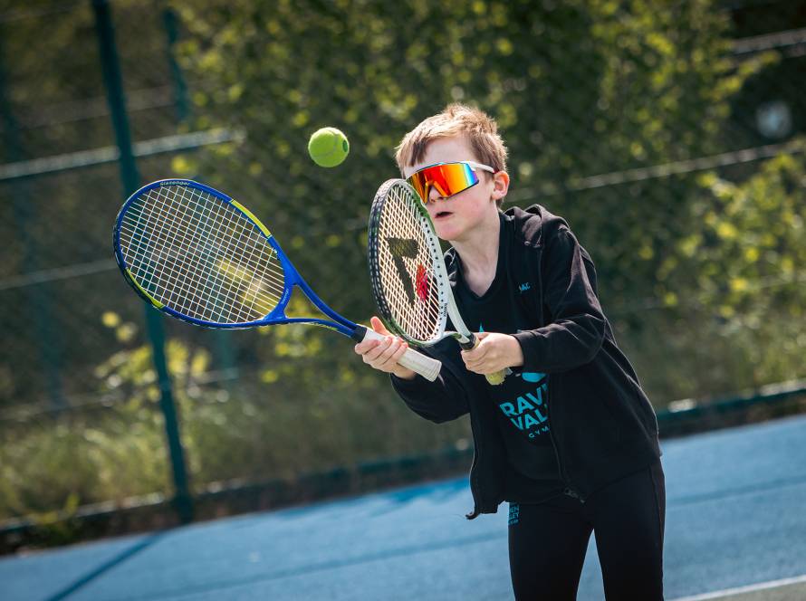 A Boy Playing Tennis At Blaydon Tennis Club
