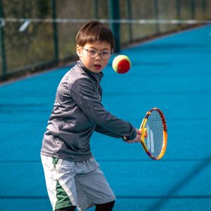 A Boy Playing Tennis At Blaydon Tennis Club
