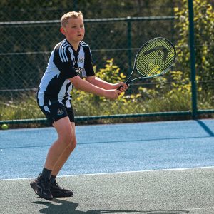 A Boy Playing Tennis At Blaydon Tennis Club