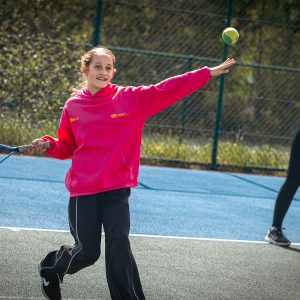 A Girl Playing Tennis At Blaydon Tennis Club